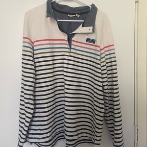 LL BEAN WXL Cotton Rugby Striped Shirt